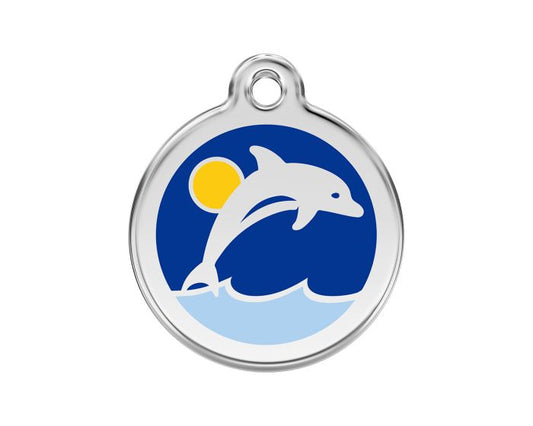 Médaille chien gravée dauphin