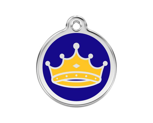 Médaille chien gravée couronne de roi