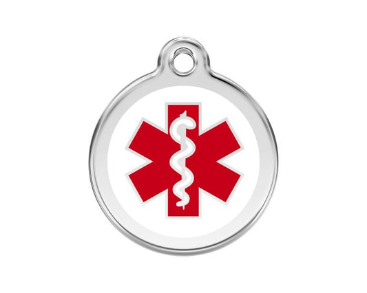 Médaille chien gravée symbole médical