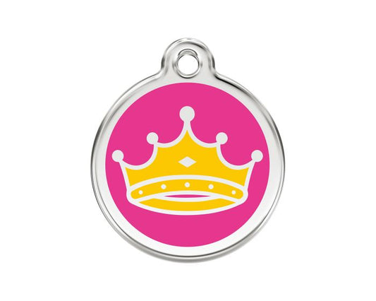 Médaille chien gravée couronne de reine