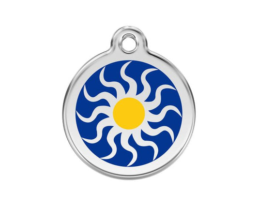 Médaille chien gravée soleil