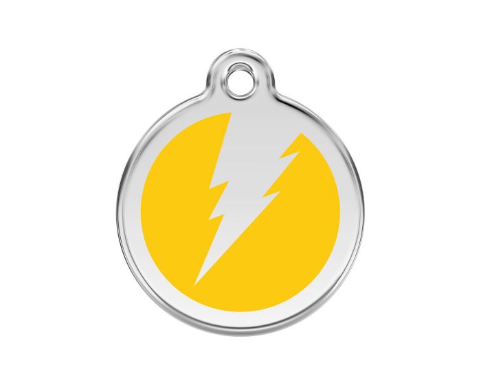 Médaille chien gravée flash jaune