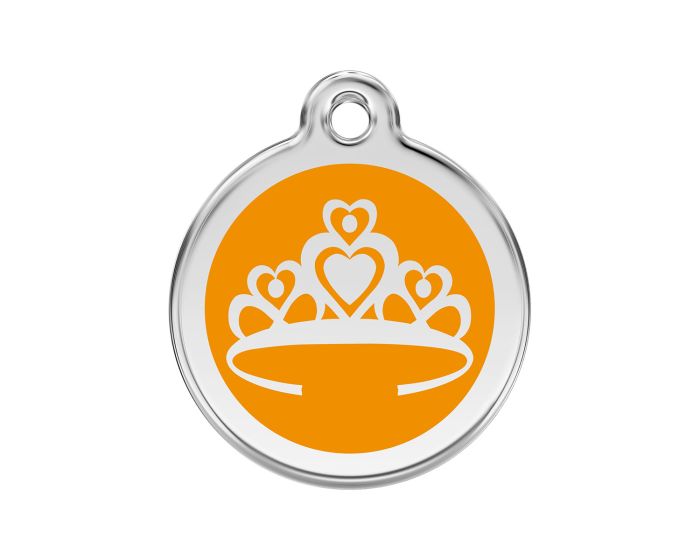 Médaille chien gravée couronne princesse orange