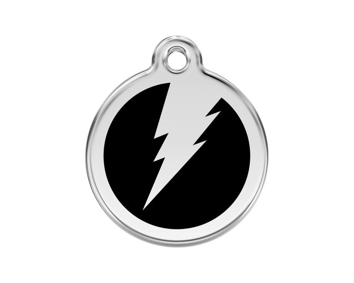 Médaille chien gravée flash noir