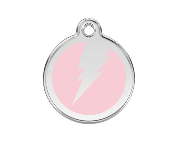 Médaille chien gravée flash rose
