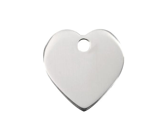 Médaille pour chien en acier inoxydable en forme de coeur
