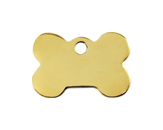 Médaille pour chien en laiton en forme d'os