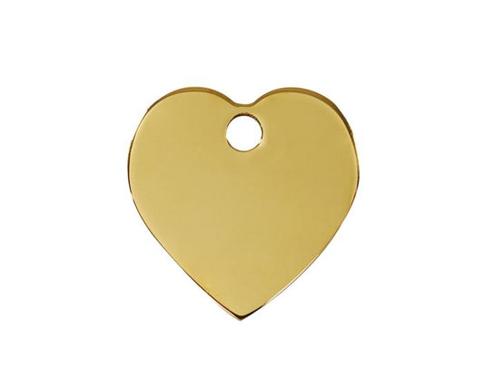 Médaille pour chien en laiton en forme de coeur